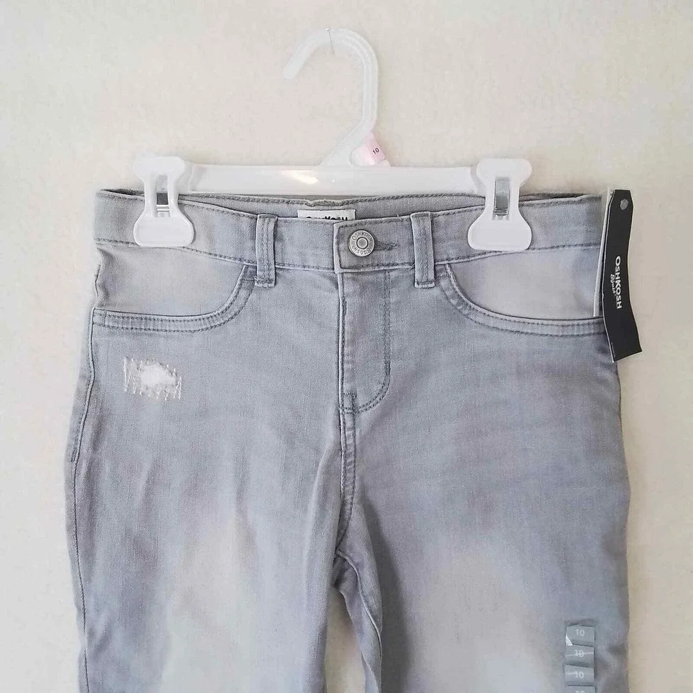 OshKosh Mid Rise Jegging‎ Girl's Size 10 in Light Wash Denim w/ Distressing